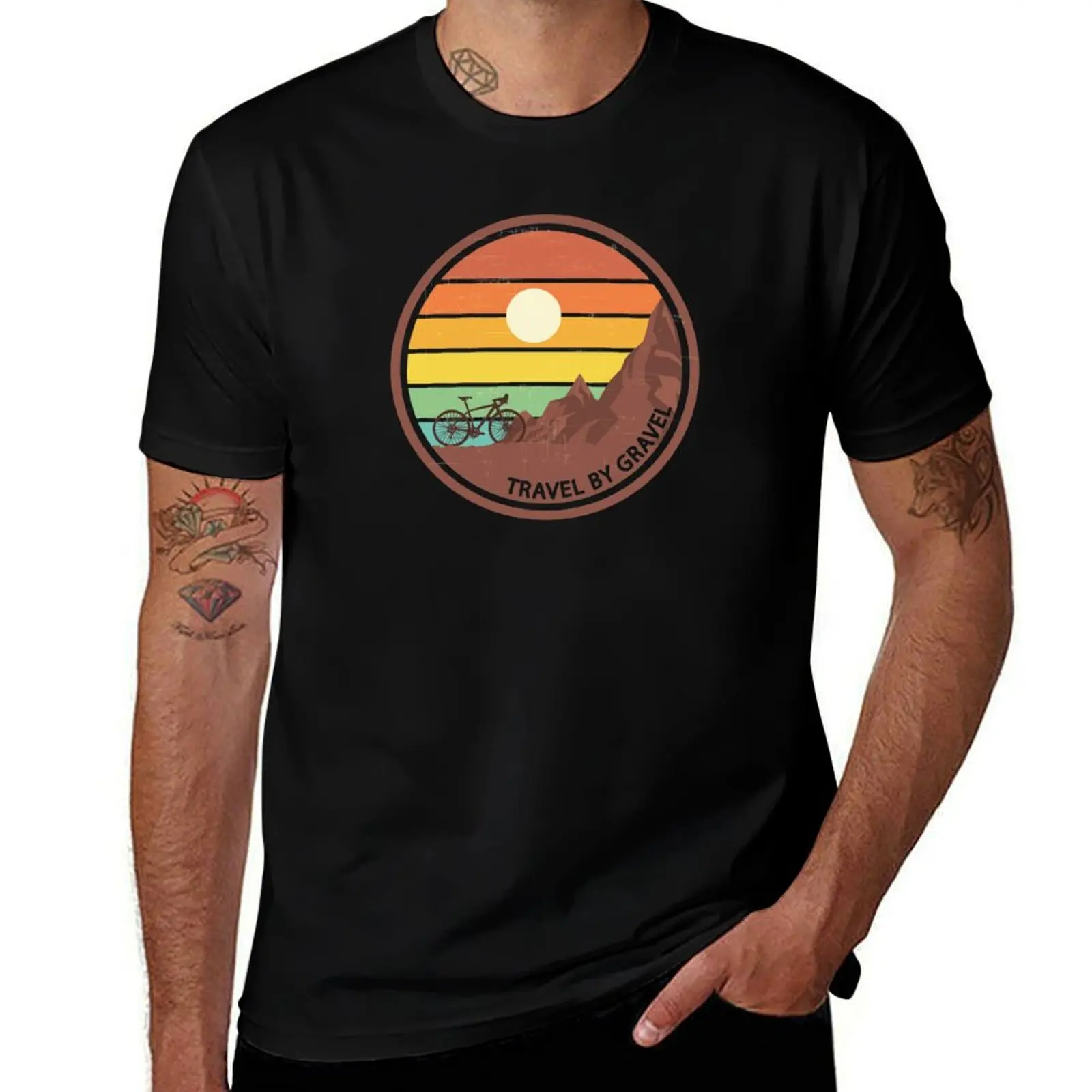 Travel By Gravel - Vintage Bikepacking Gravel Bike T-Shirt Classic Basic Casual T-Shirt