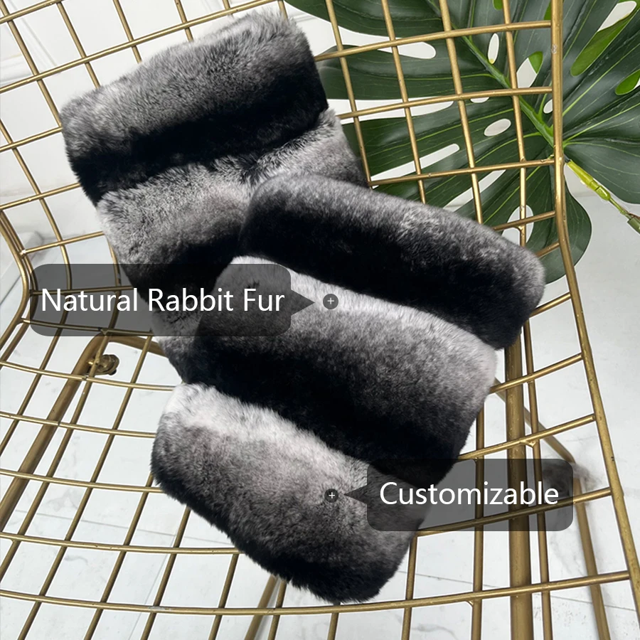 분리형 친칠라 모피 슬리브 손목 수갑 천연 렉스 토끼 모피 수갑 실제 친칠라 모피 베스트 셀러