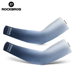 ROCKBROS Cycling Arm Sleeves Ice Fabric Breathable Quick Dry Sun UV Protection Outdoor Running Fishing Men Women Summer Sleeves