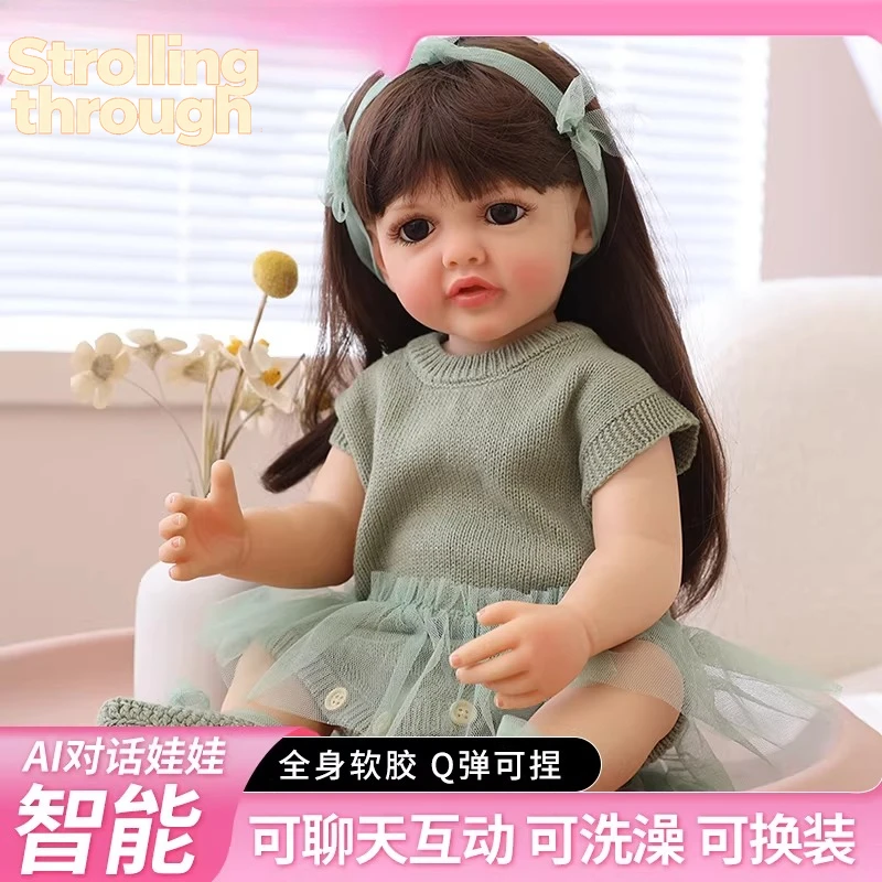 

Кукла-реборн для девочек, мягкая резиновая кукла 55 см, которую можно купать в воде.