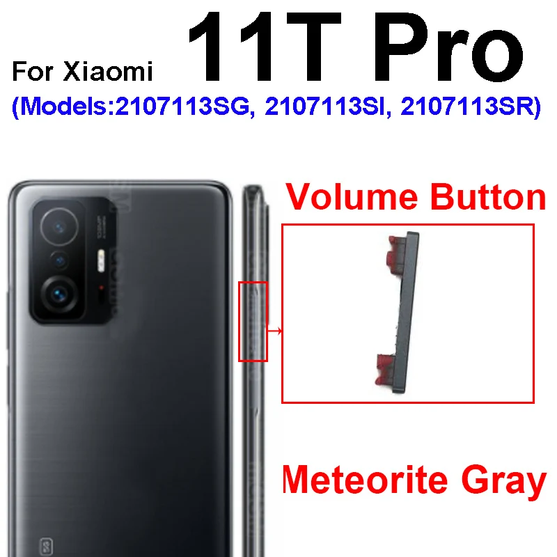 On Off Power Volume Side Button For Xiaomi Mi 11T 21081111RG 11T Pro Power Volume Control SideKey Repair Parts