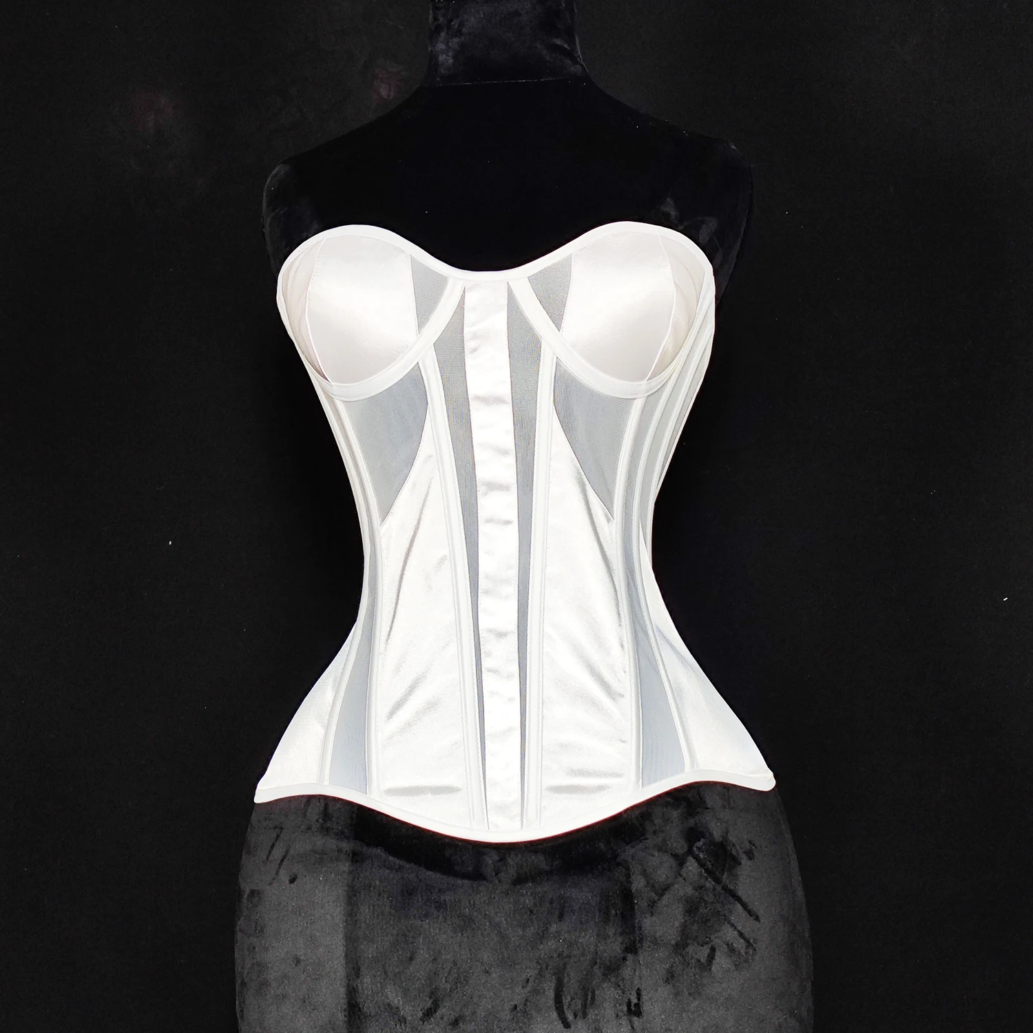 

Women Sexy Solid Bra Corset Gothic Slim Streetwear Through Overbust Bustier Top