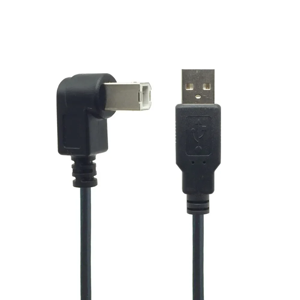 USB Tipe A laki-laki ke tipe B laki-laki 90 derajat kanan siku USB 2.0 kabel pemindai Printer 1.5M