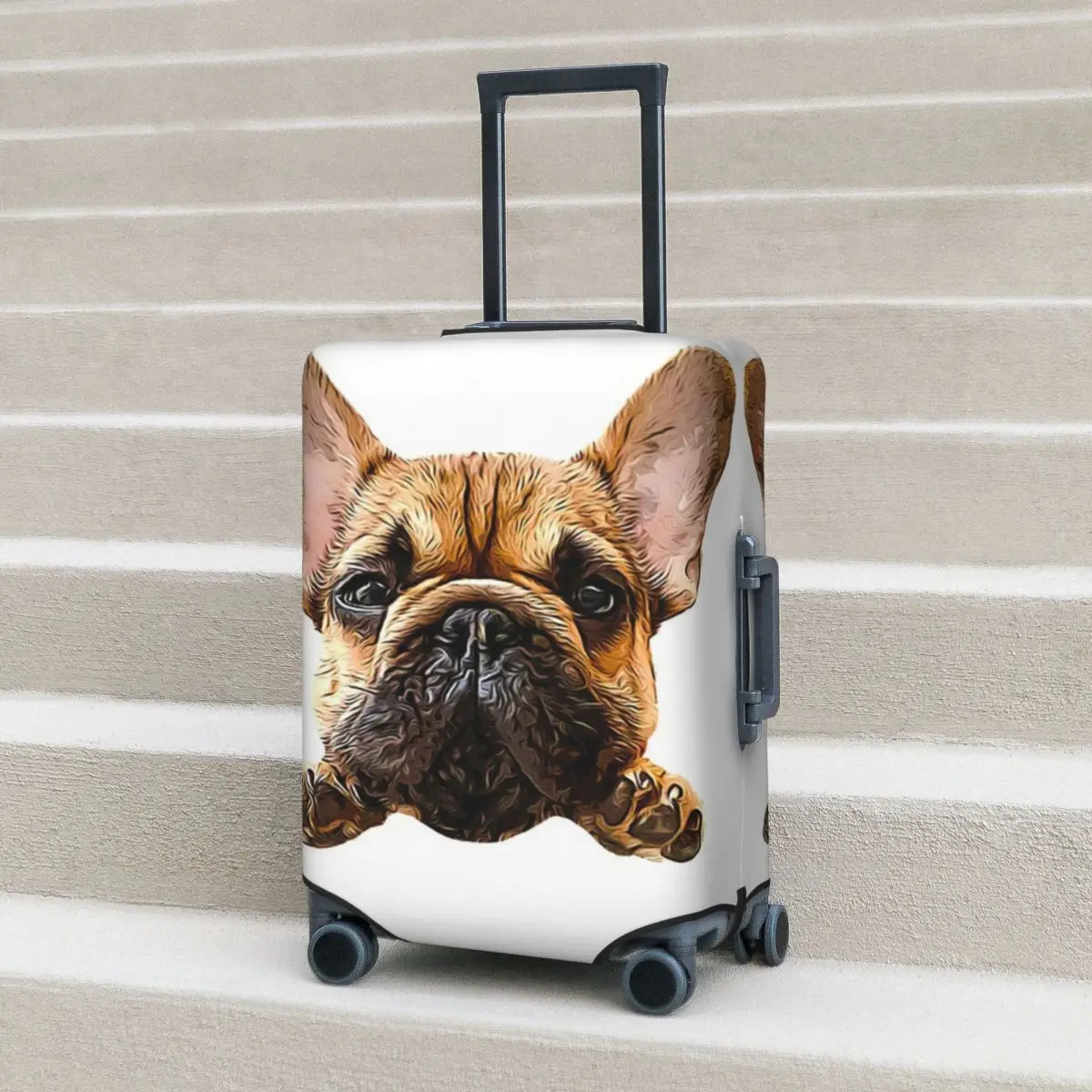 

French Bulldog Cuteness Suitcase Cover Animal Cruise Trip Protection Flight Useful Luggage Case