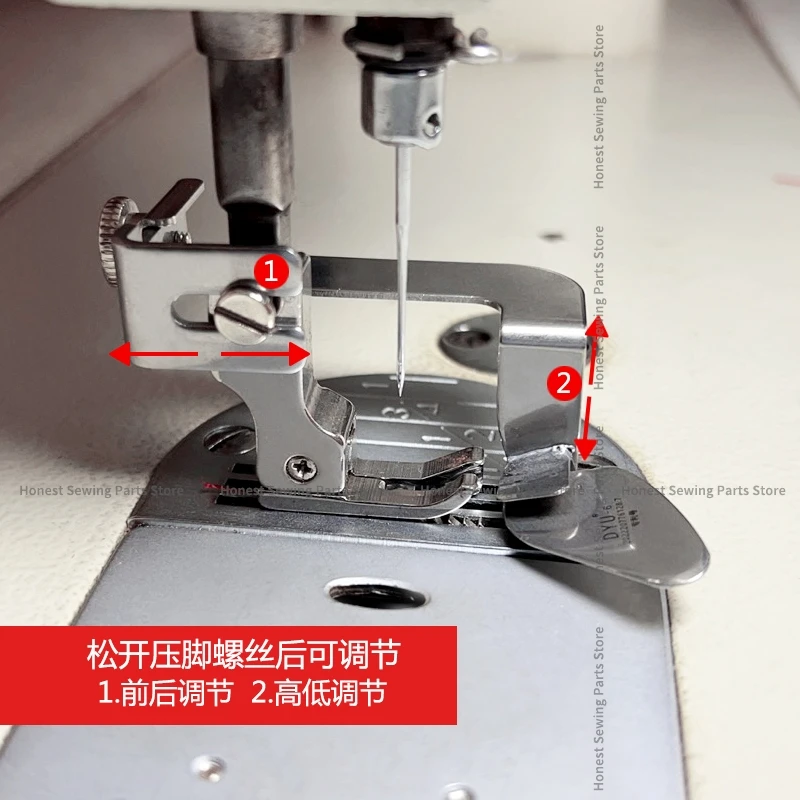 Novo ajustável não-passar inferior dobrável slide presser pé carcela adesivos de volta da tartaruga arco costura hemmer 6mm 8mm