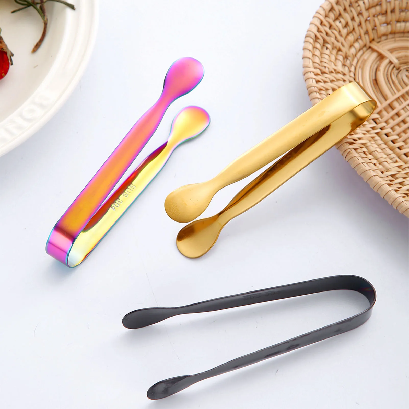 Pinze per zucchero alimenti Clip per Barbecue Picnic portatile Barbecue ristorante Clip per ghiaccio per utensili da dessert da cucina di casa