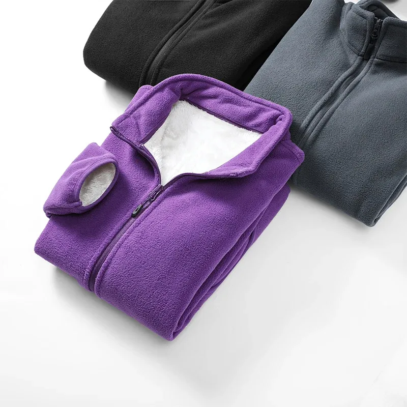 

Men's Stand-Up Collar Hoodless Fleece Jacket, Down Jacket Inner Fleece Lambskin Fleece Coat