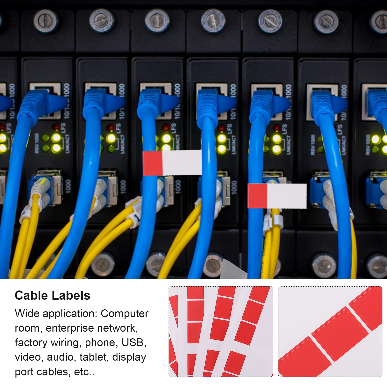 

Cable Label Simple Waterproof Cord Labels Marker Tag Self-Adhesive Stickers Practical