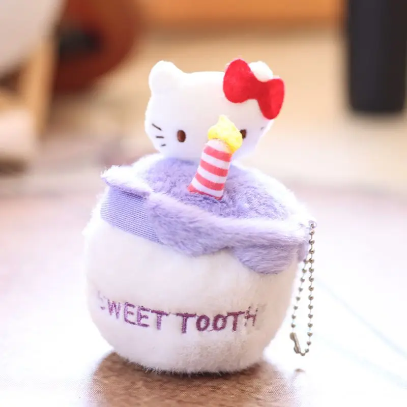 Sanrio Hello Kitty Sweet Tooth Series Cake Afternoon Tea Kawaii Soft Plush Toy Pendant Creativity Home Door Car Keychain Gift