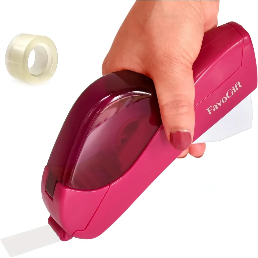 Pistola dispensadora de cinta de embalaje portátil con cortador automático, segura con una sola mano, conveniente, se adapta a cinta de 1 2''3 4'', incluye Kissdeer Roll Pi