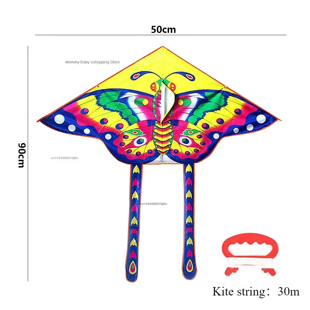 90cm Traditional Butterfly Kite Medium Colorful Butterfly Styles Foldable Kite Recreation Outdoor Toys for Kids Random Kites Toy