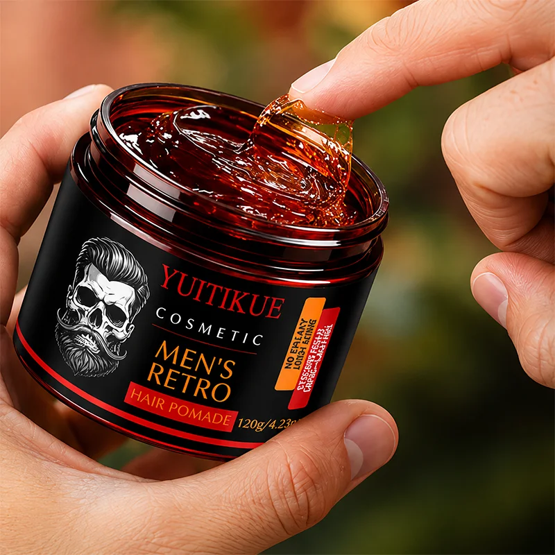 High Shine Retro Hair Pomade For Men Strong Hold No Greasy Hair Wax Long Lasting Hairstyle Styling Cream
