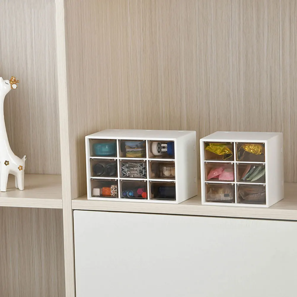 

2pcs Desktop Storage Box Large Capacity Cosmetics Organizer White Durable Home Storage Simple Elegant Space Saving Container For