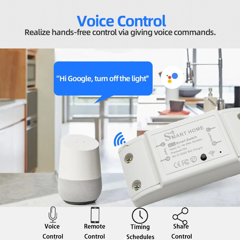 Smart Home House Zigbee Wifi Wireless Remote Switch Breaker LED Light Controller Module Alexa Google Home Tuya Smart eWeLink APP