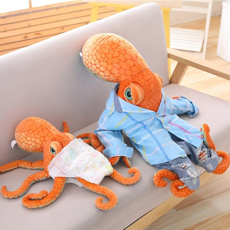 Giant Realistic Stuffed Marine Animals Soft Plush Toy Octopus Orange sed for Home Decoration Gifts Children Plush Animal Toys