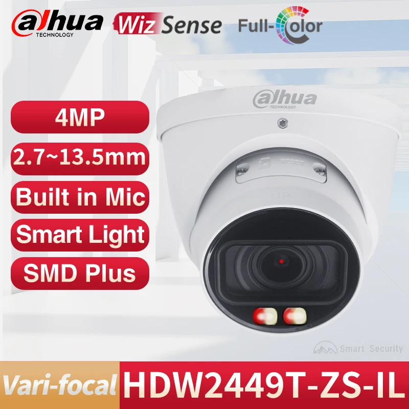 

Dahua 4MP 8MP Motorized vari-focal Camera Smart Light Full Color Security PoE CCTV 2.7~13.5mm Lens With Micr SMD HDW2849T-ZS-IL