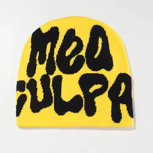Mea Culpa Knitting Beanies Hat For Women Men Couple Y2K What's In Fashion Bonnet Kpop Wool Skullies Hoods Lady Caps Gorro шапка - Image 9