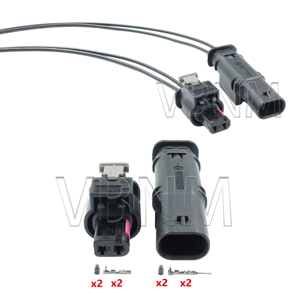 2 pines 2-1703498 0-2112986-1 1-1718643-1 4F0973702 Tyco Amp conector de inyector de combustible automático enchufe de Sensor de impacto sellado para VW Audi