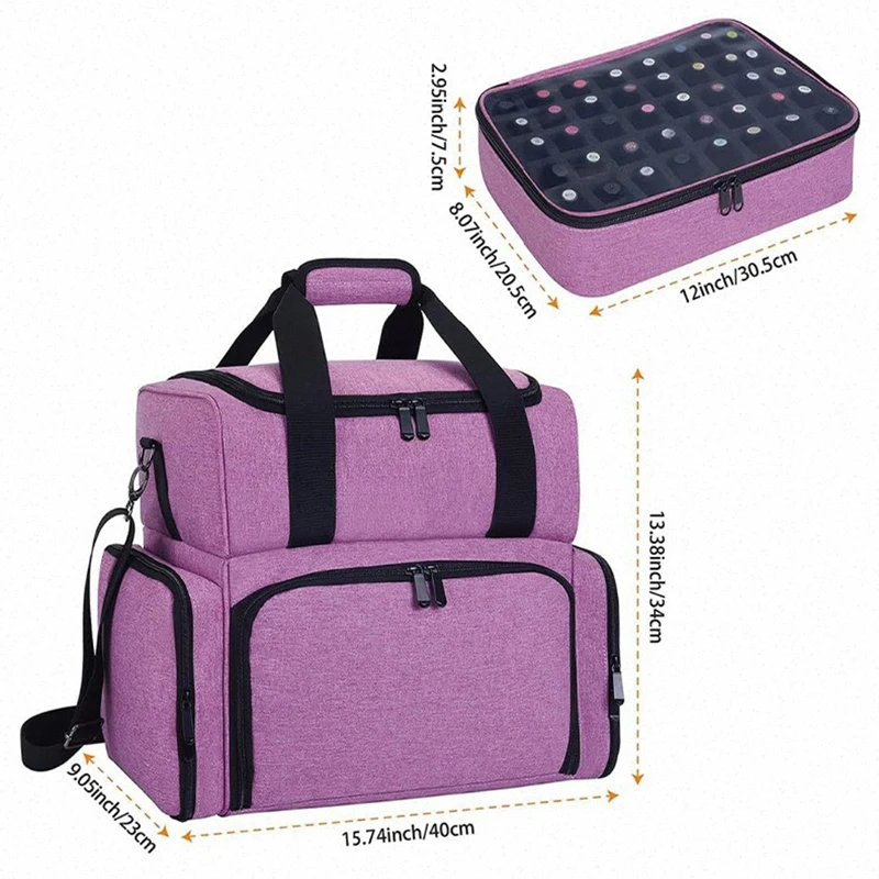 New large capacity storage bag thickened makeup and wash bag nail kit portable storage bag solid color crossbody storage bag