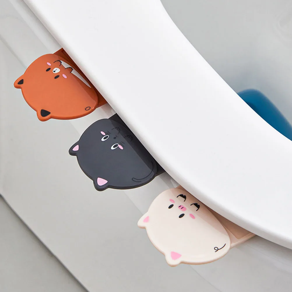 

1Set Toilet Seat Handle Cartoon Animal Design Long-Lasting Portable Anti-Touching Bathroom Tool Toilet Seat Handle
