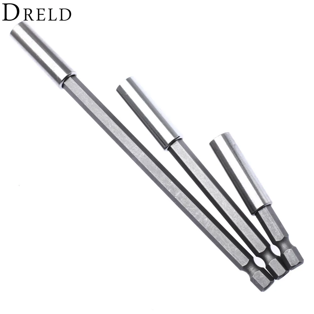 

DRELD 3Pcs Magnetic Screwdriver Extension Bit 60mm/100mm/150mm Quick Release 1/4 Hex Shank Tools Holder Tool Drill Bits Set