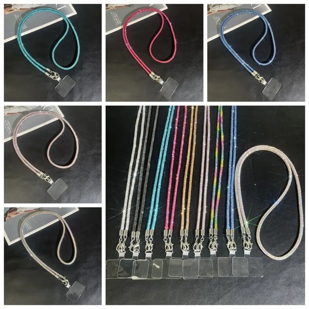 

Hanging Cord Glitter Rhinestone Phone Lanyard Crossbody Chain Luxury Mobile Phone Rope Long Style Anti Drop Mobile Phone Chain