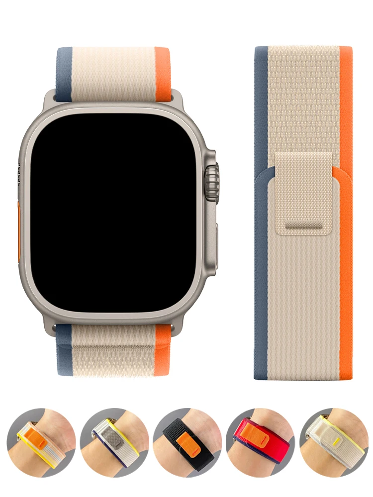 Bracelet Trail Loop pour Apple Watch, Ultra 2 Band, 49mm, 44mm, 45mm, 40mm, 41mm, 38mm, 42mm, 45, 44mm, iWatch Series 8, 9, 7, 6, 5, 3 SE