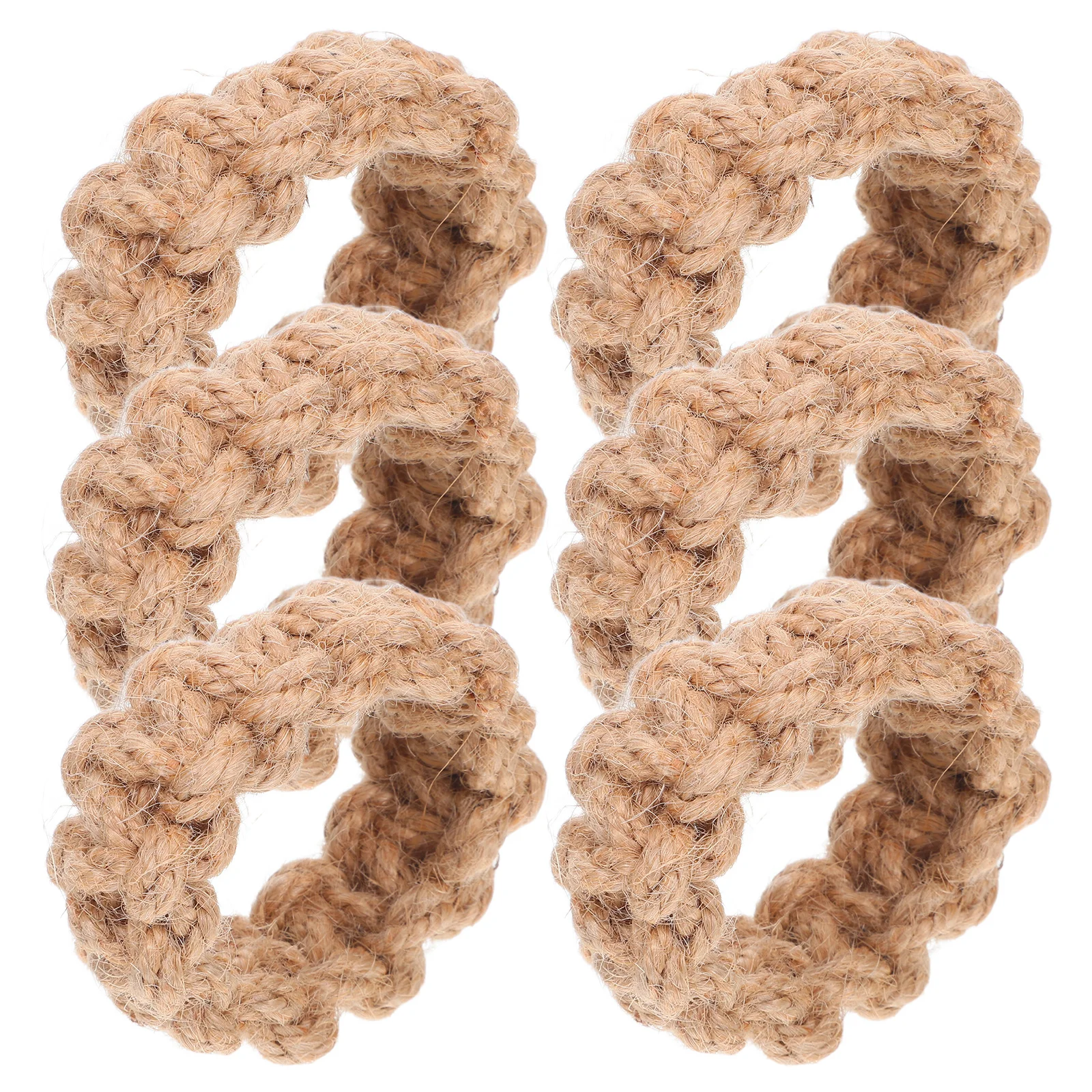 

6 шт., плетеные кольца для салфеток из джутовой веревки, ручная работа, фермерский дом, держатели для салфеток в стиле бохо, украшение для обеденного стола для свадебной вечеринки