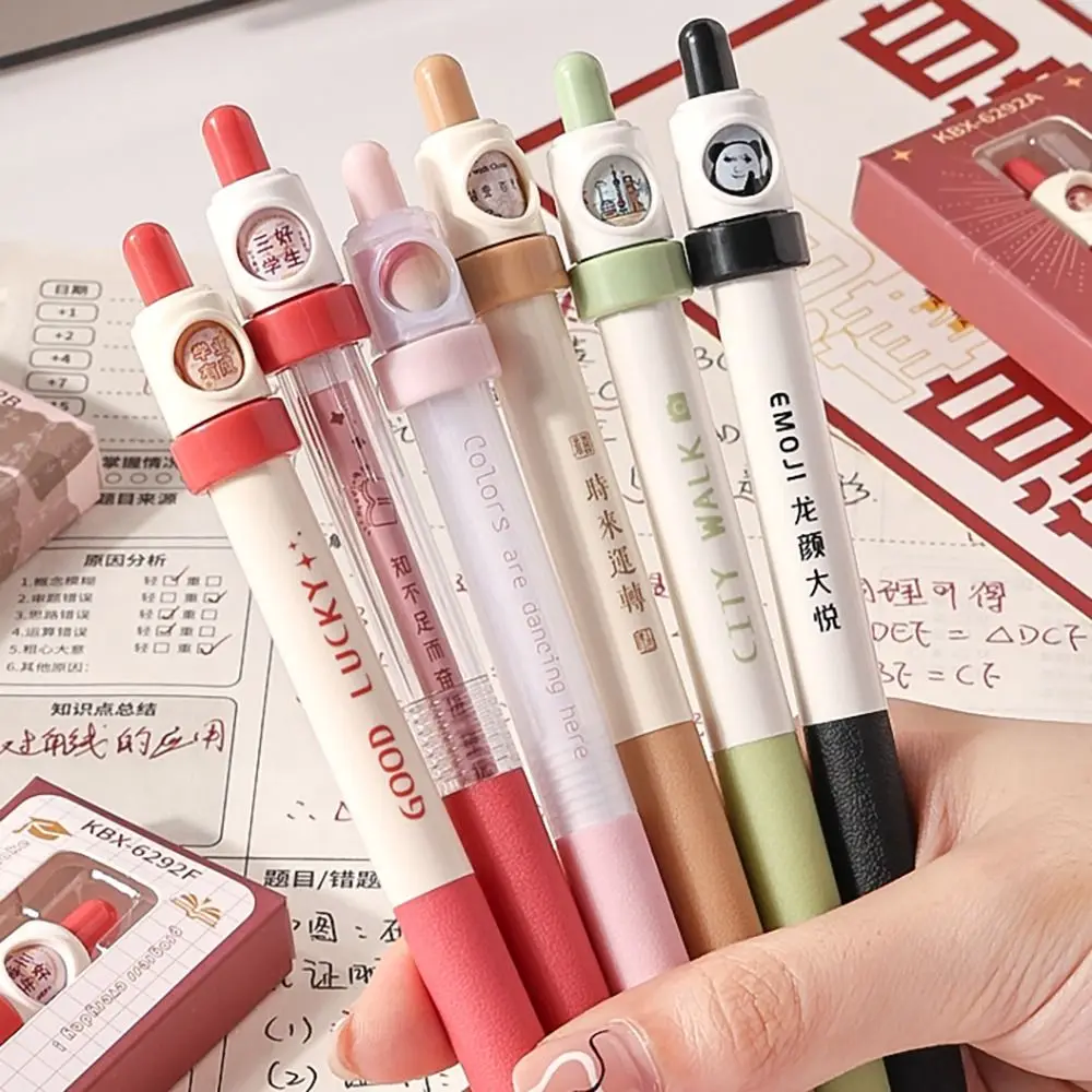 Portable Black Ink Ballpoint Pen Rotation Decompression Stress Relief Gel Pen Quick Drying Neutral Pen School Office Supplies