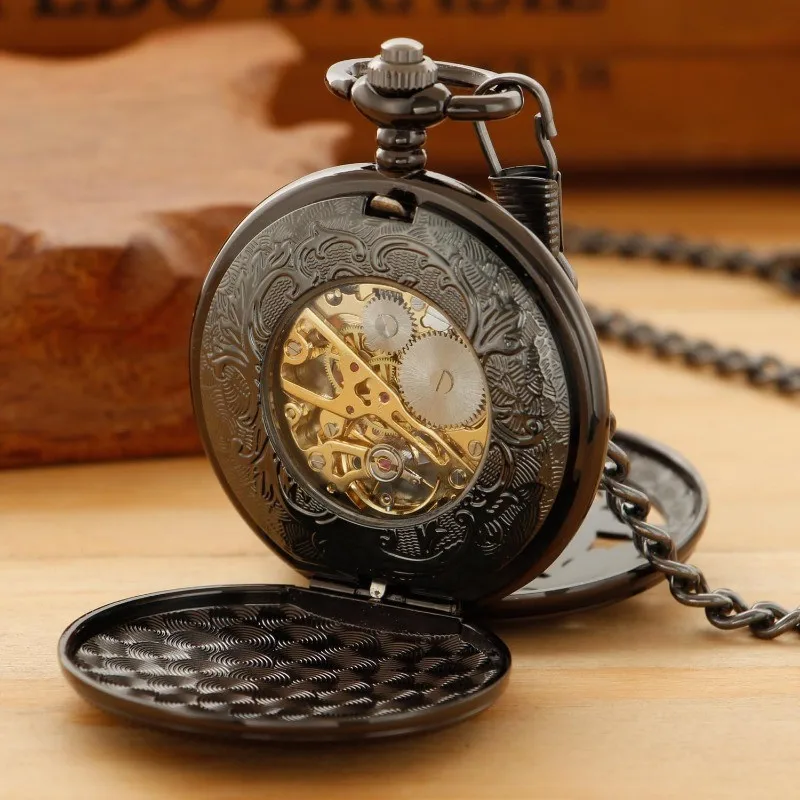 Men's watches, mechanical movement Roman digital dial pocket watches, mechanical movement retro gold pocket watches