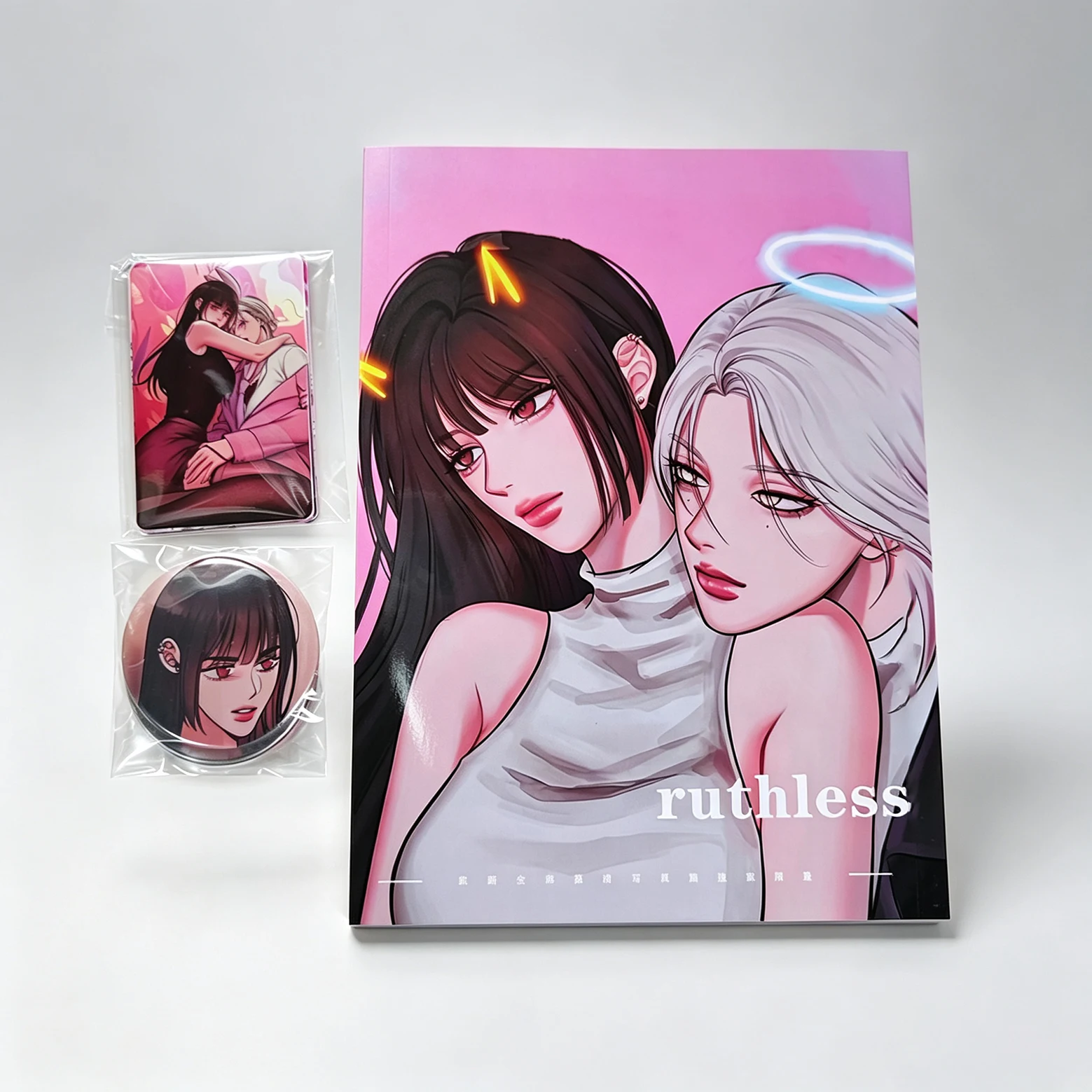Ruthless GL Manhwa Artbook Korean Girls Love Comic Photo Collection Album Badge Card Fan Collectible Gift For Manhwa Enthusiasts