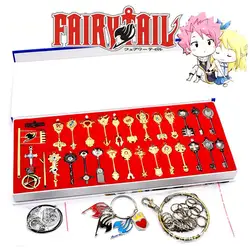 Anime Cartoon Fairy Tail Peripheral Keychains 35 Types of Star Spirit Keys 12 Signs of The Zodiac Lucy Set with Keychain Gifts