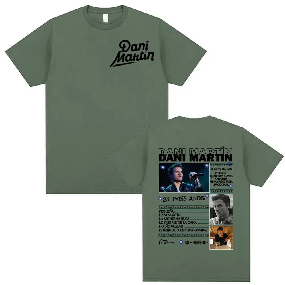 داني مارتن Ptos أنوس الجرافيك تي شيرت الرجال النساء الموضة الكلاسيكية الاتجاه تي شيرت رجل جودة عالية المتضخم 100% القطن تي شيرت #5