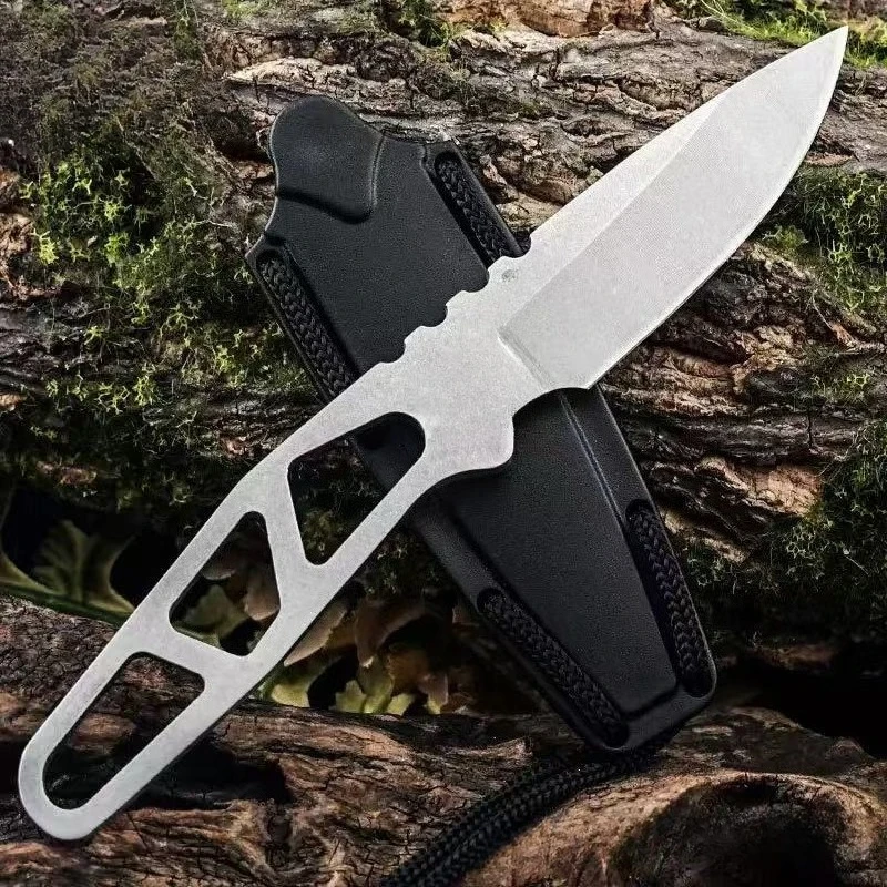 2025 جديد 5Cr15 شفرة فولاذية ومقبض ، في الهواء الطلق EDC سكين تخييم سكين صيد أدوات إنقاذ ، الرقبة معلقة المحمولة سكين جيب