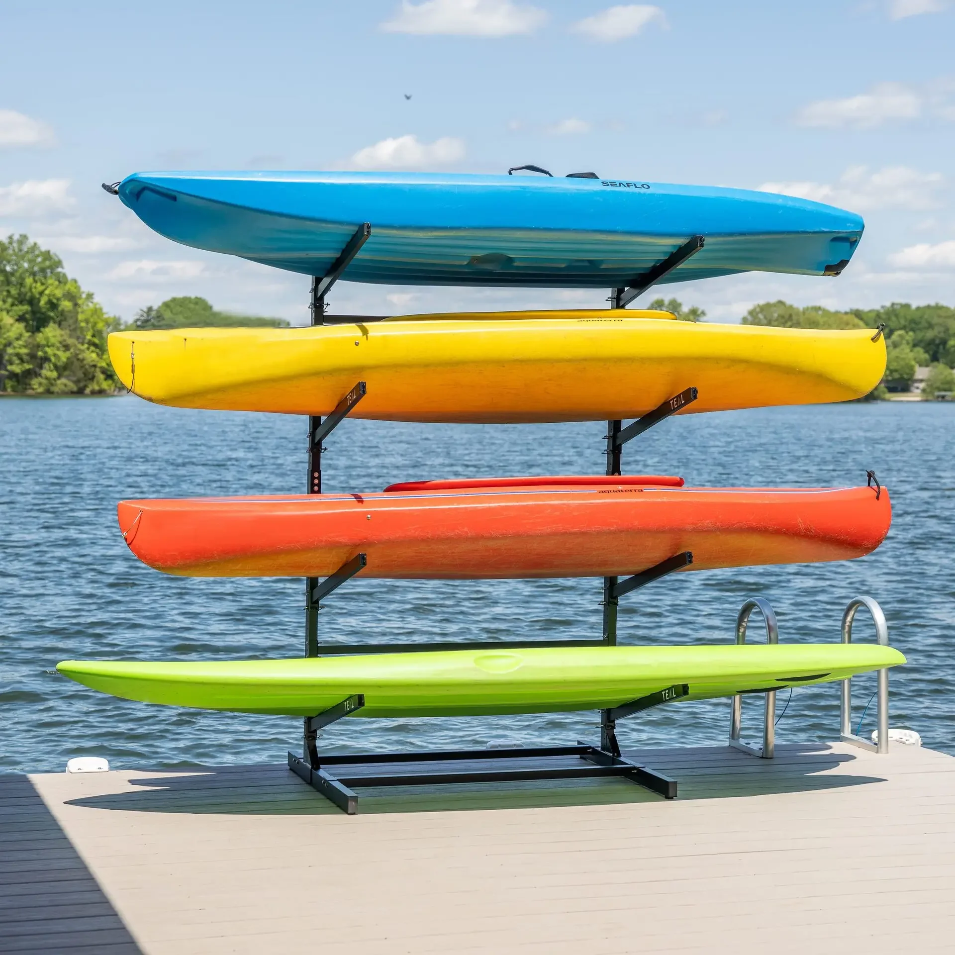Surfboard storage display rack, kayak metal shelf, fourth floor store product display rack
