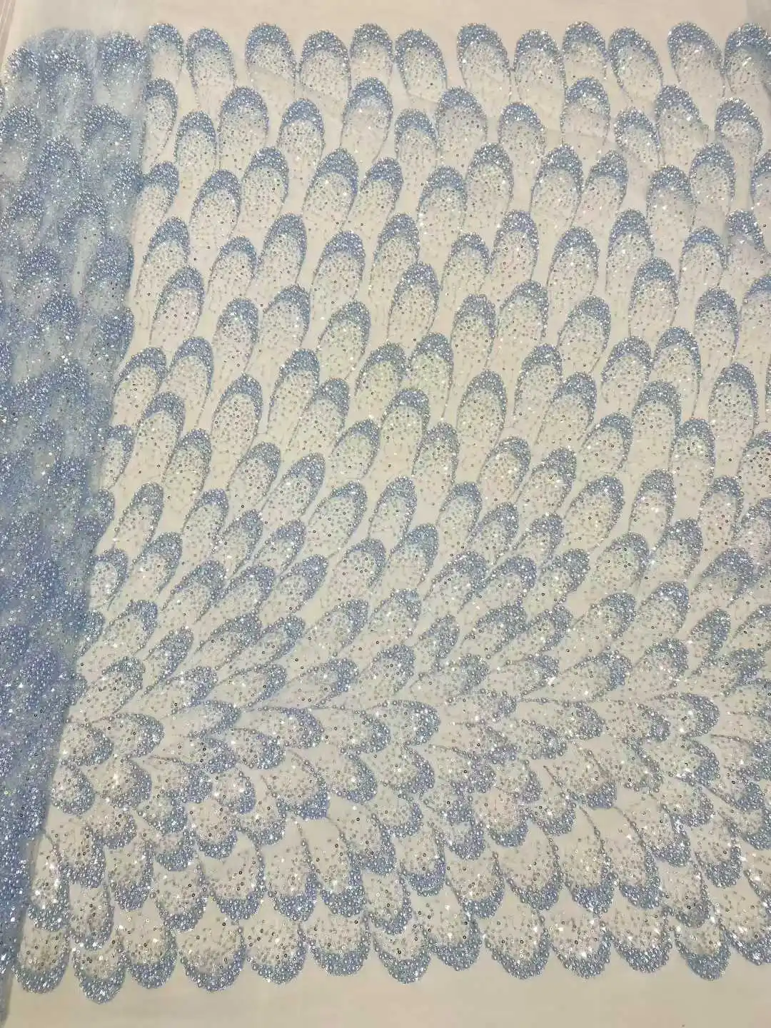 

Green Lace Fabric 5 Yards 2025 High Quality Beads And Sequins African Mesh Lace Fabric Fashion Materials For Women Luxury Lace