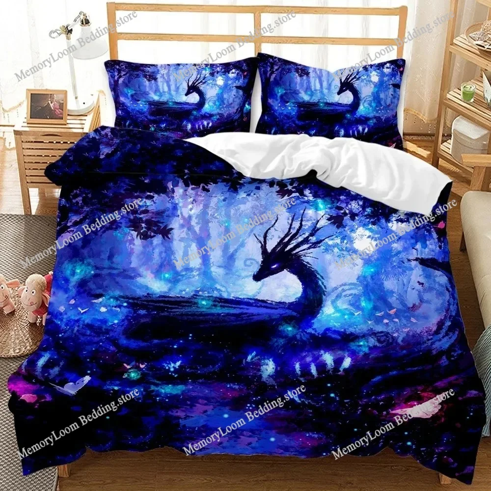 

Flying Dragon Duvet Cover,3D Mythical Dragon Print Polyester Bedding Set,Boys Teens QueenKingFullTwin Size Comforter Cover
