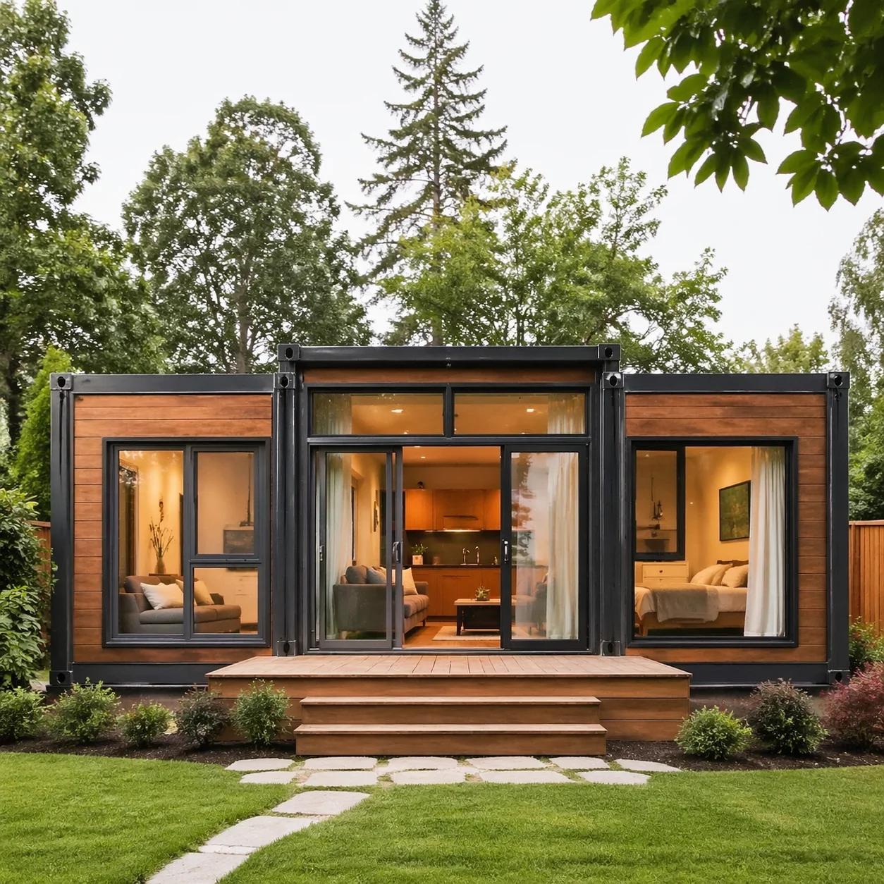 Foldable Container 40ft Container House foldable design easy transport complete kitchen bath strong steel structure insulated