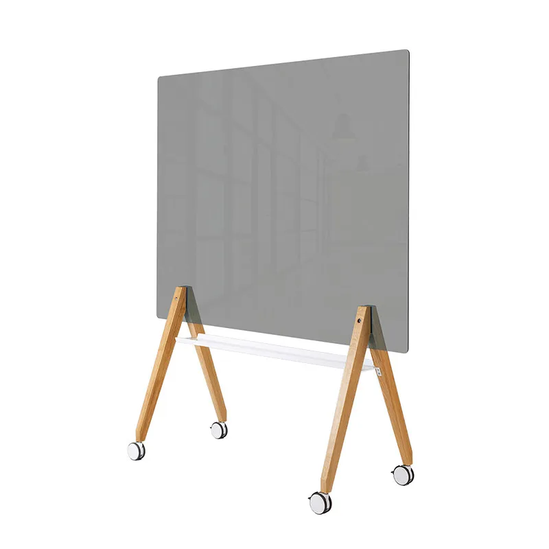 

Tempered glass whiteboard writing board office teaching and training meeting room erasable movable large bracket type