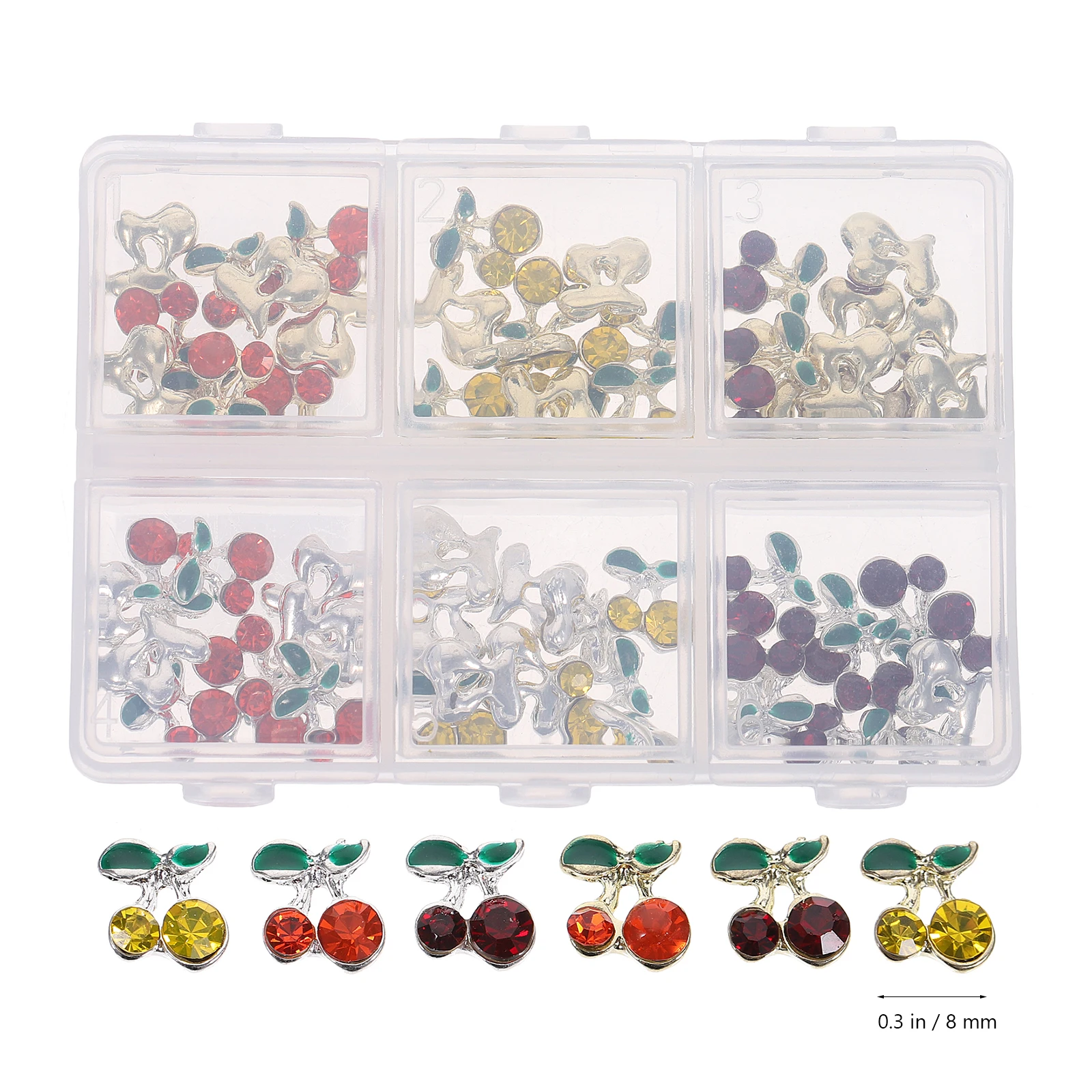 

60 шт., вишневые стразы, принадлежности для дизайна ногтей, шпильки, кристаллы, драгоценные камни, украшения для дизайна ногтей «сделай сам», товары для вечеринок для женщин