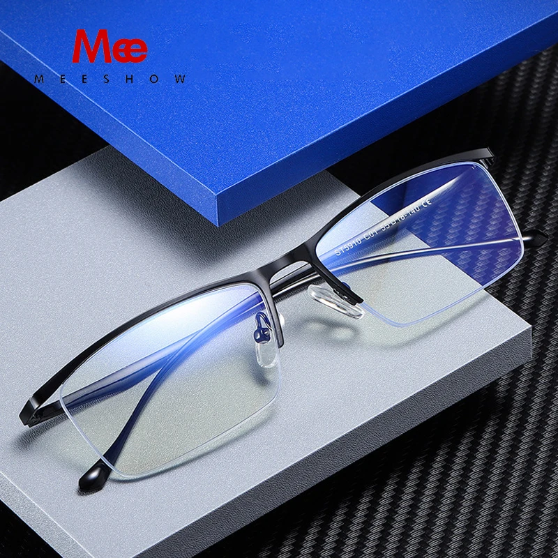 Meeshow Anti Blue Light Blocking Men's Reading Glasses CR-39 Resin Lens Glasses Women Mens eyeglasses diopter 1