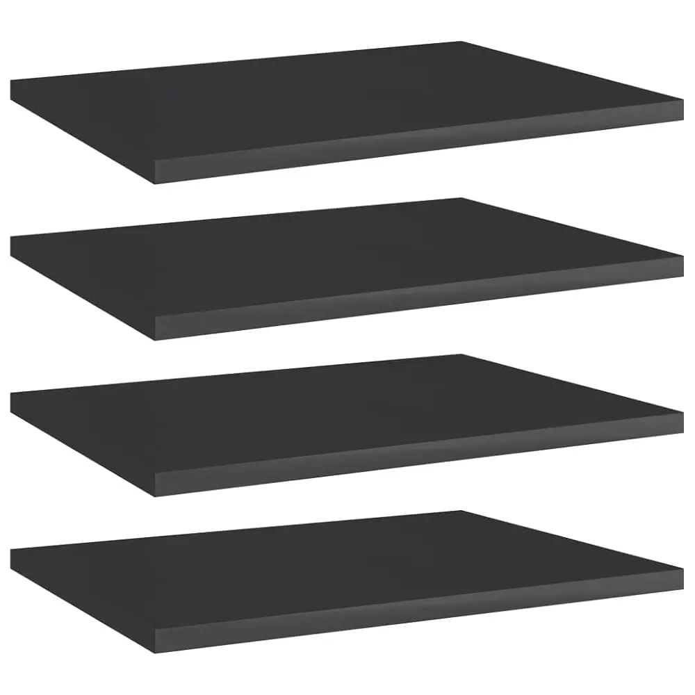 

4 Pcs Bookshelf Boards Chipboard Replacement Panels Storage Units Organizer Display Shelves, High Gloss Bla