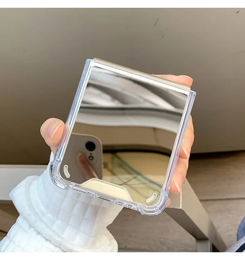 Luxuriöse Handyhülle mit Make-up-Spiegel für Damen und Mädchen, passend für Samsung Galaxy Z Flip 3 4 5 6 7 FE Flip7 Flip6 5G, schlanke, robuste Schutzhülle. – Detail 5