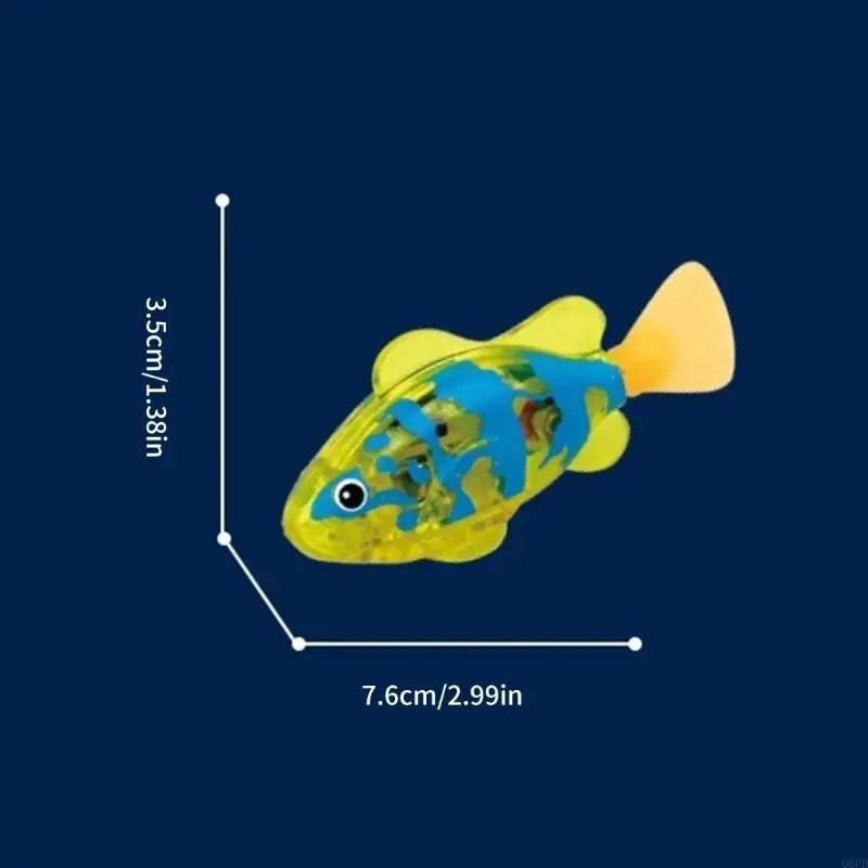   4PCS Electric Motion Sensing Floating Fish Toy Glowing Water Activated Bath Time Swimming Toy Childrens Gifts