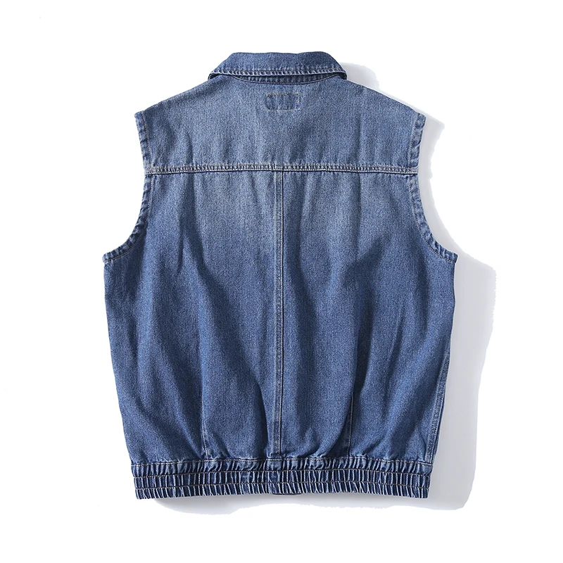 Men Women Streetwear Fashion Loose Casual Vintage Denim Vest Sleeveless Jacket Women Jeans Waistcoat Vest