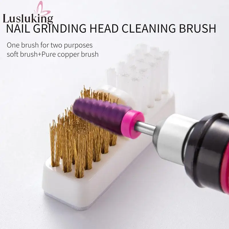 

Professional Nail Drill Bit Cleaning Brush Electric Manicure Drills Clean Tool Copper Wire Drill Bit Brush Clean Accessories