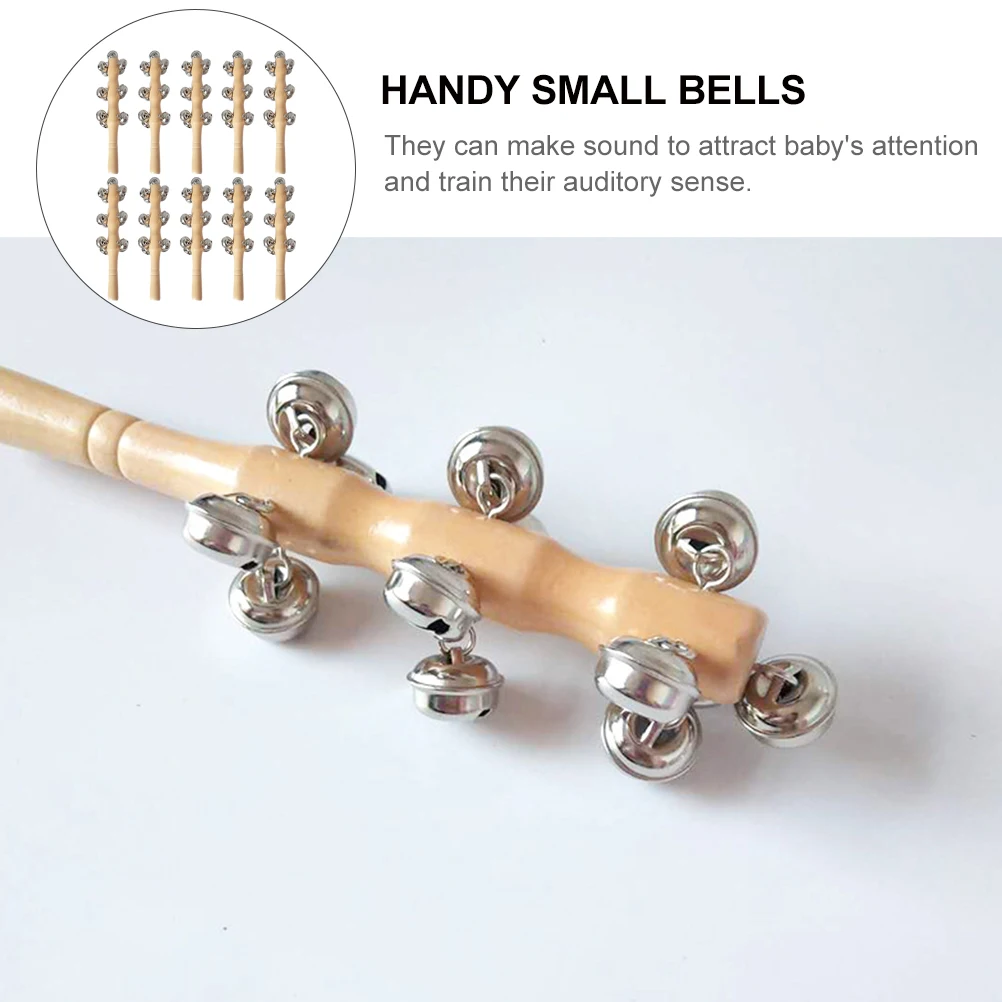 

Wooden Hand Jingle Bells Smooth Musical Instrument For Infants Kids Educational Gift Newborn Toddler Shake Ring