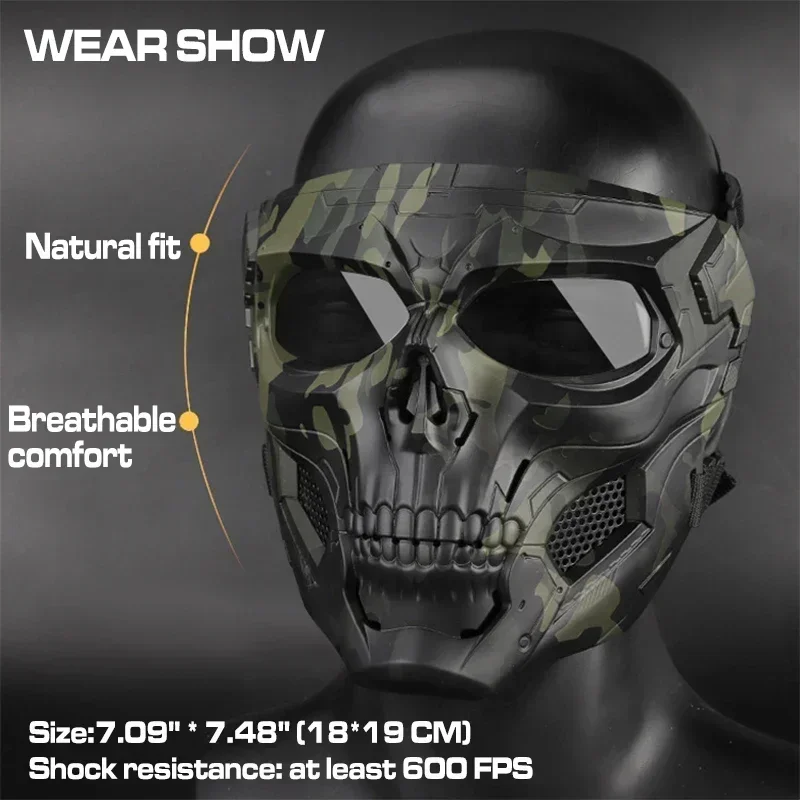 Christmas Gift 2022 Tactical Skull Mask CS Shooting Paintball Mask Tactical Game Helmet Cosplay Party Tactical Motorcycle Men