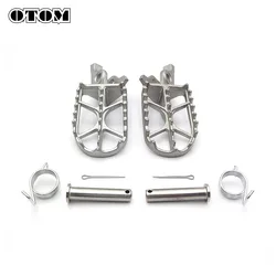 OTOM Motorcycle Front Footrest Foot Pegs Pedals With Spring Pins Stainless Steel 360 Roating Design For HONDA CRF250R CRF450R CR