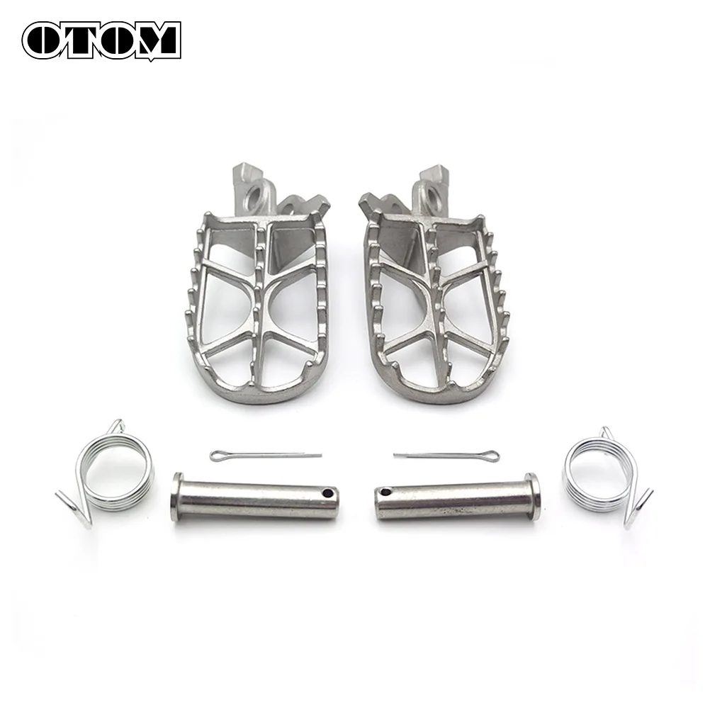 OTOM Motorcycle Front Footrest Foot Pegs Pedals With Spring Pins Stainless Steel 360 Roating Design For HONDA CRF250R CRF450R CR